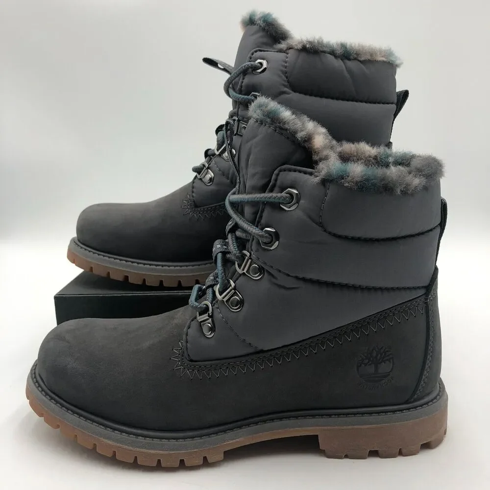 Women's Gray Winter Boots - Picture 3 of 16